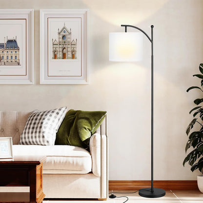 60" Modern Floor Lamp with Adjustable Linen Shade, 9W LED