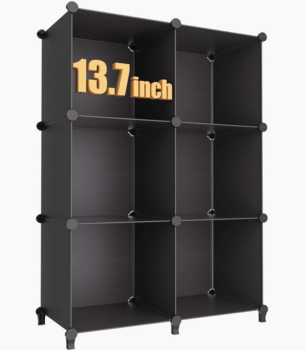Stackable 6-Cube Storage Organizer, Modular Closet Shelf