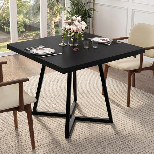31.5" Square Kitchen Dining Table, Rust Brown